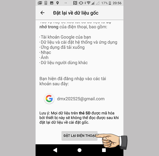 Reset lại máy